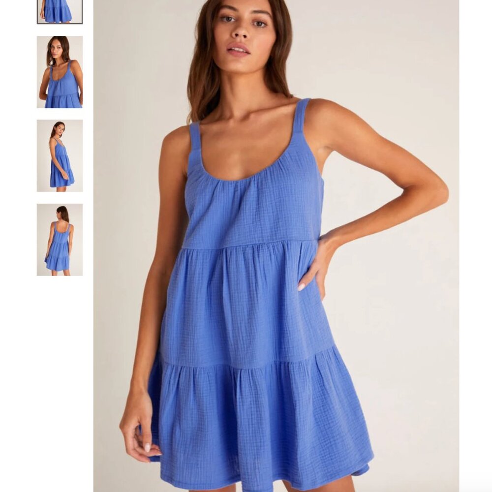 Z Supply Blue Tiered Dress